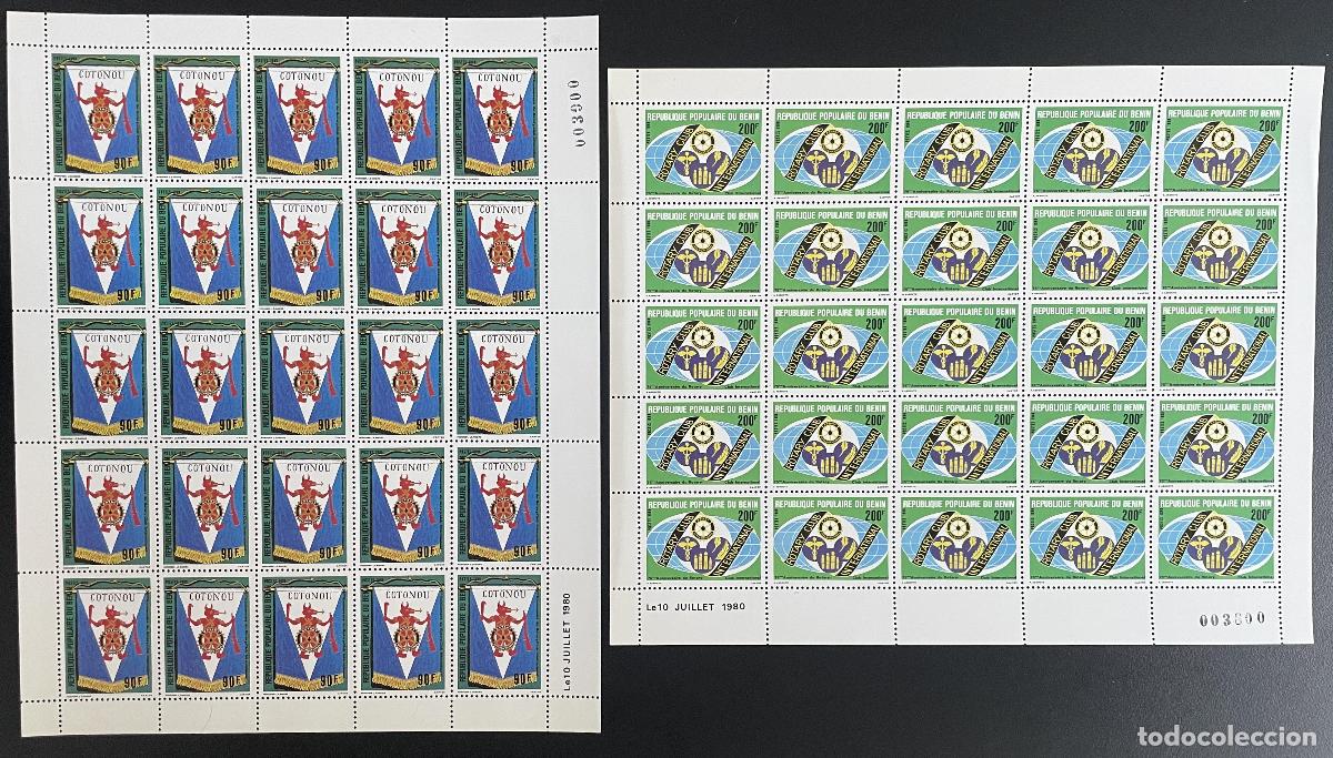 Sellos: Benin 1980 YT 473-474 escudo de armas placa | Rotary Club International