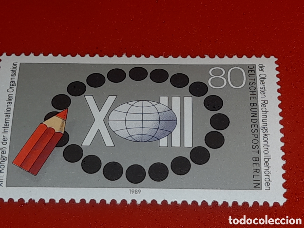 Sellos: Sello Alemania, Berlin nuevo 1989. Congreso parlamentario inter. Lapiz. Puntos. SigloXIII