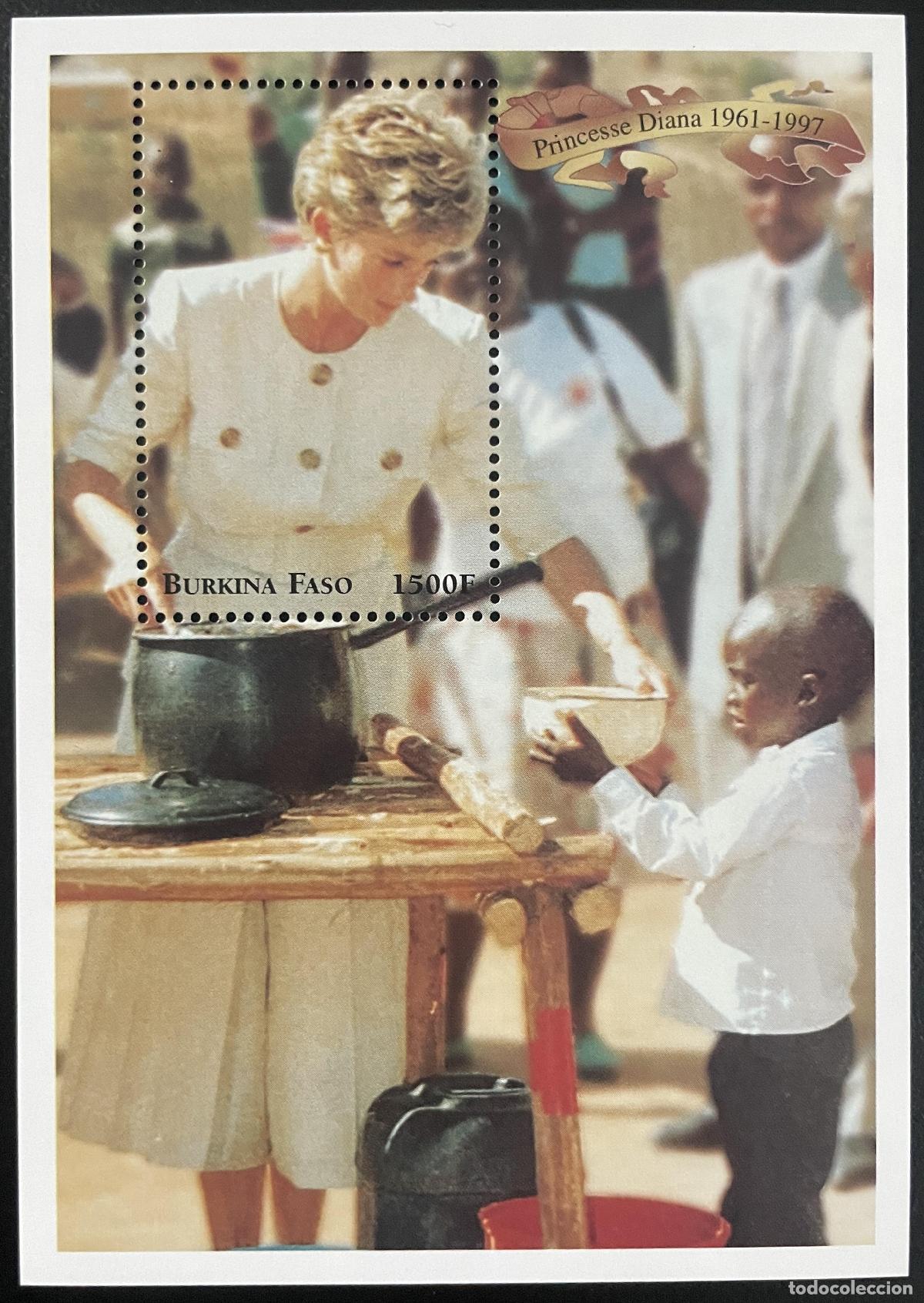Sellos: Burkina Faso 1998 YT Bl. 64 Princesa Diana 1961-1997 labor humanitaria
