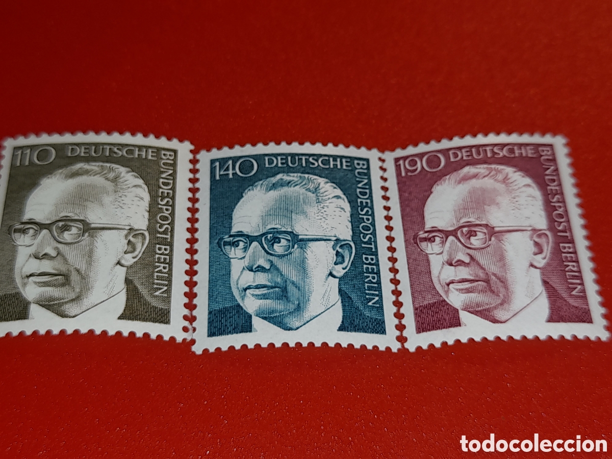 Stamps: Sello Alemania, Berlin nuevo 1973. Gusta Heinemann. Pol&iacute;tico. L&iacute;der. Jefe estado. Famoso.