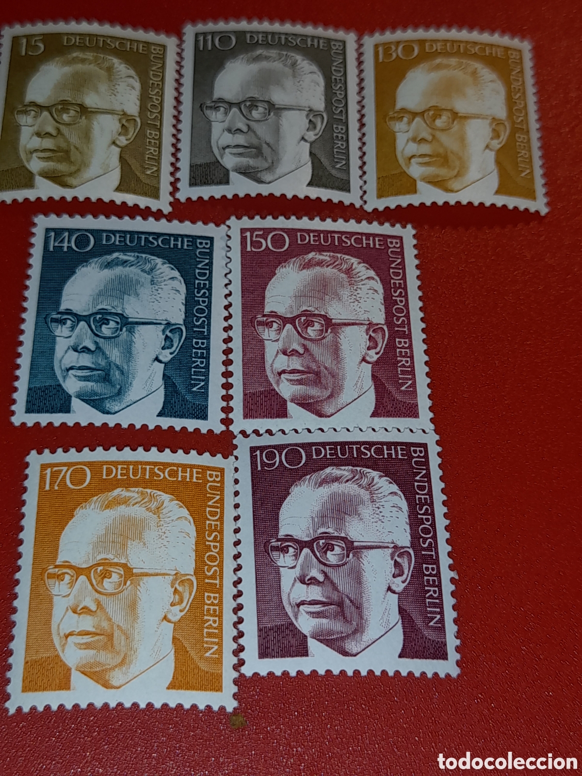 Sellos: Sello Alemania, Berlin nuevo 1972. Presidente Rep&uacute;blica G. Heinemann. L&iacute;der. Jefe estado. Historia.