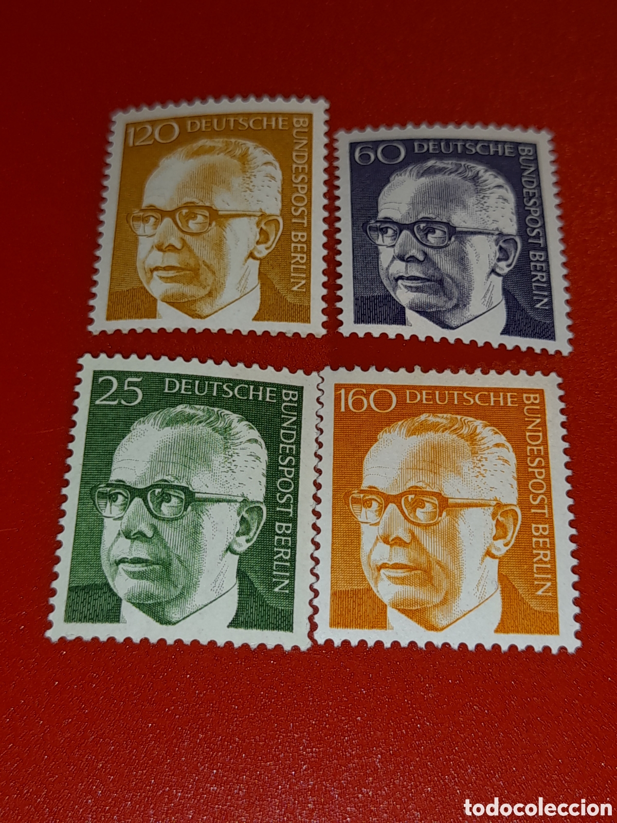 Sellos: Sello Alemania, Berlin nuevo 1972. Presidente Rep&uacute;blica G. Heinemann. L&iacute;der. Jefe estado. Historia.