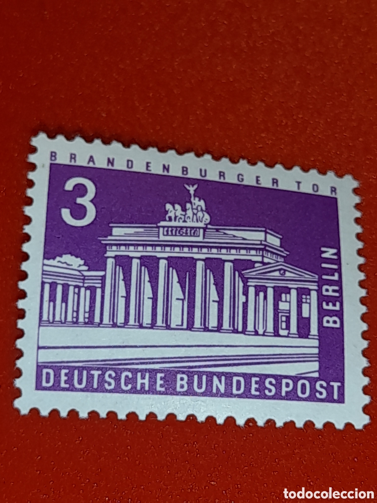 Sellos: Sello Alemania, Berl&iacute;n nuevo 1963. Puerta de Brandeburgo. Historia. Caballos. Carruaje. Arquitectura