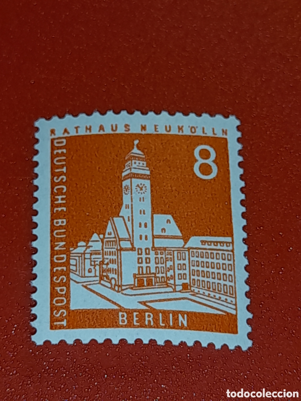 Sellos: Sello Alemania, Berlin nuevo 1959. Ayuntamiento Neukolln. Arquitectura. Historia. Edificio gubername