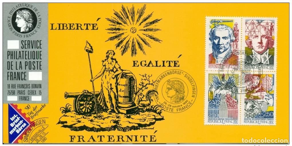 Sellos: 070 Mapa oficial Exposici&oacute;n Sindelfingen 1990 Francia FDC Revoluci&oacute;n Francesa