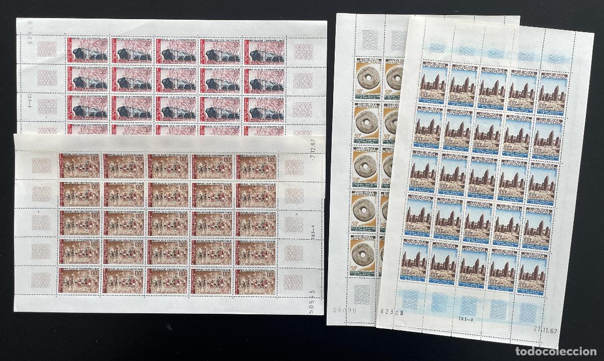 Sellos: Centroafricana 1967 YT 98-101 Congreso Panafricano Tabl&oacute;n rupestre Prehistoria