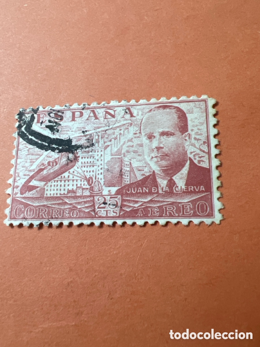 Sellos: S380. SELLO - ESPA&Ntilde;A - 25 CTS - JUAN DE LA CIERVA