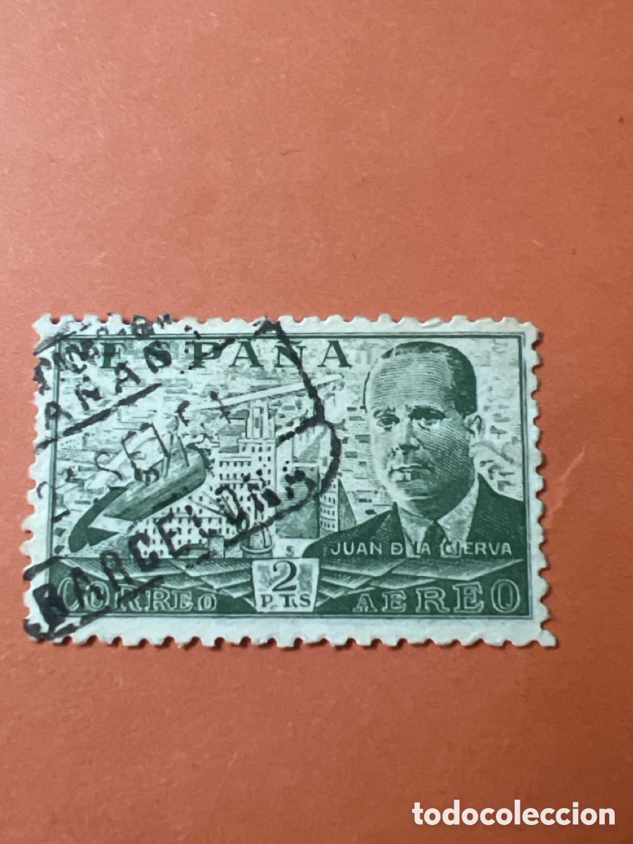 Sellos: S383. SELLO - ESPA&Ntilde;A - 2 PTS - JUAN DE LA CIERVA