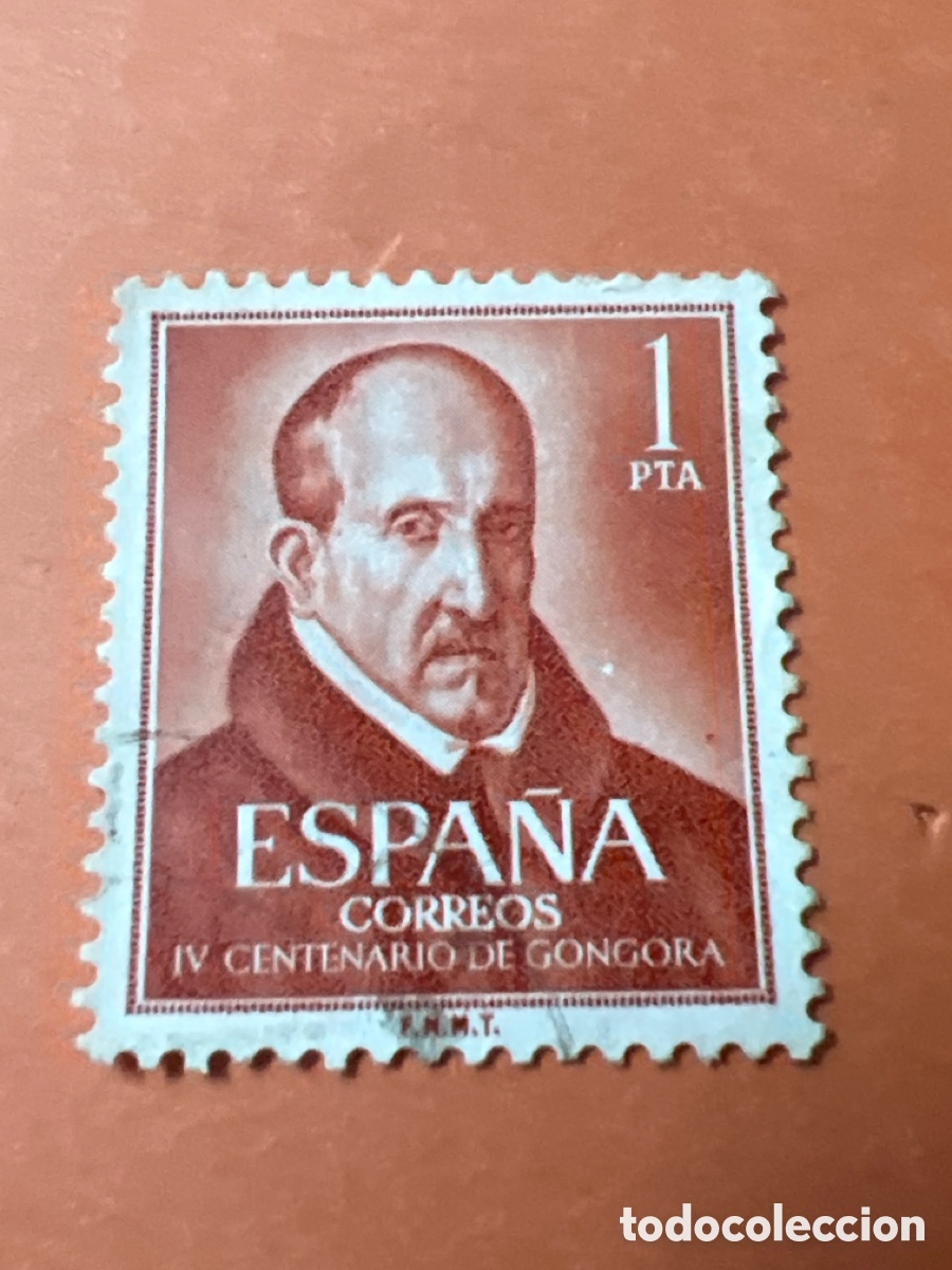 Sellos: S385. SELLO - ESPA&Ntilde;A - 1 PTA - CORREOS - IV CENTENARIO DE G&Oacute;NGORA