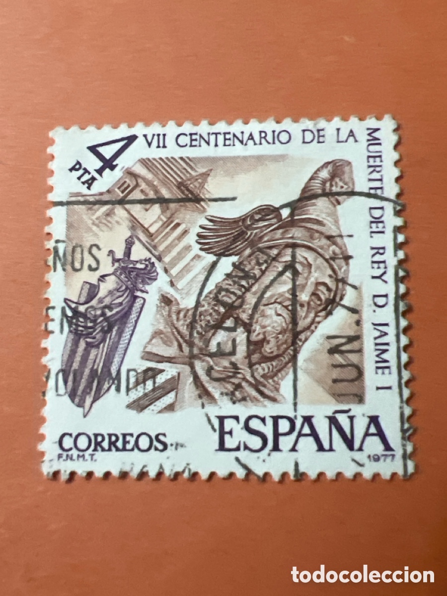 Sellos: S388. SELLO - ESPA&Ntilde;A - 4 PTA - CORREOS - VII CENTENARIO DE LA MUERTE DEL REY D.JAIME I