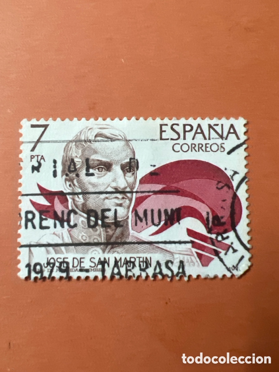 Sellos: S11. SELLO - ESPA&Ntilde;A - 7 PTA JOS&Eacute; DE SAN MART&Iacute;