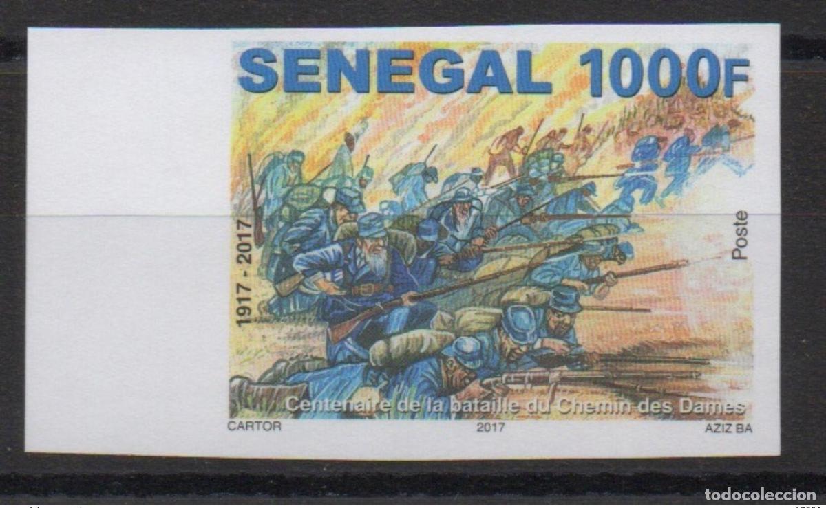 Sellos: Senegal 2017 Mi. 2257 IMPERF ND 100 a&ntilde;os de la batalla del Chemin des Dames Guerre