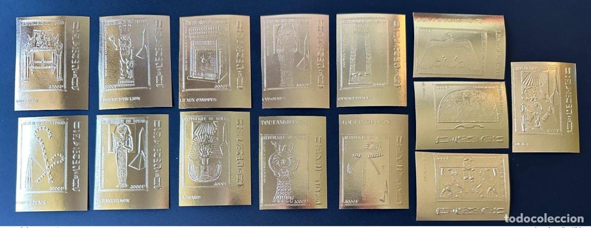 Sellos: Chad 2002 Mi. 2418 2431 B Serie ND Treasures Tutankamon Gold Tutanchamun Egipto