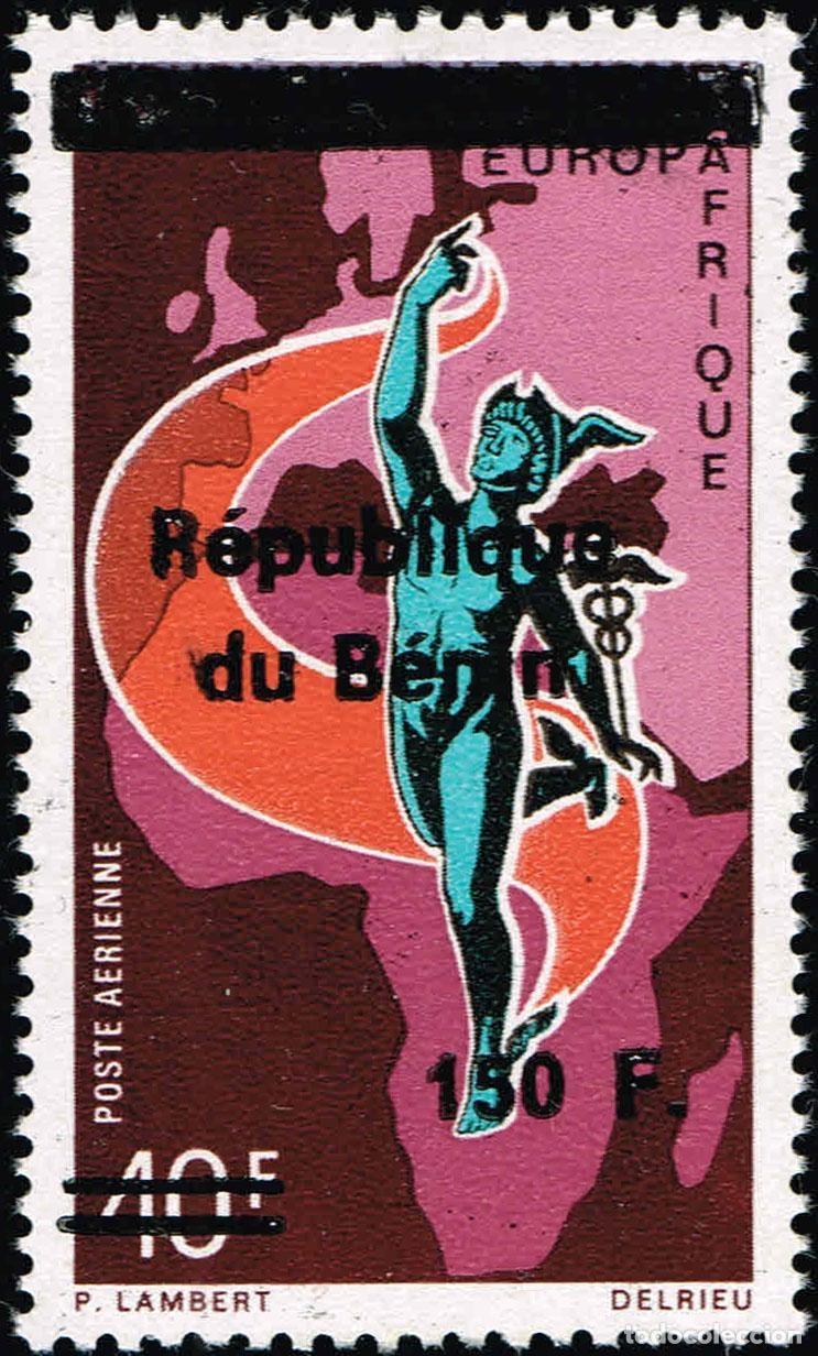 Sellos: Ben&iacute;n 1996 Mi. 735 sobrecargado correo a&eacute;reo Europafrique Mercurio