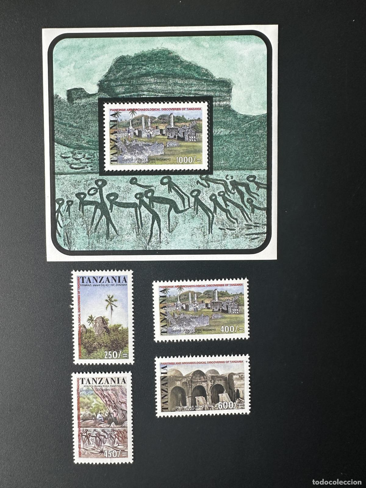 Sellos: Tanzania 2002 Mi. 4083-4086 Bl. 542 Arqueolog&iacute;a Descubrimientos Templos Ruinas