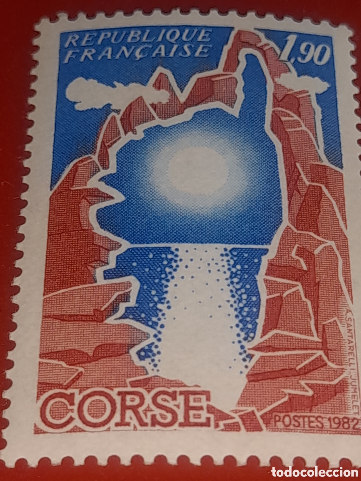 Sellos: Sello Francia nuevo 1982. Regiones. Cartograf&iacute;a. Mapa. Sol. Mar. Monta&ntilde;as. Natiraleza