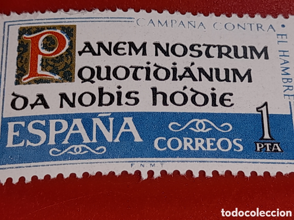Sellos: Sello Espa&ntilde;a nuevo 1983. Campa&ntilde;a contra hambre. Latin. Letras. Lenguas. FAO.