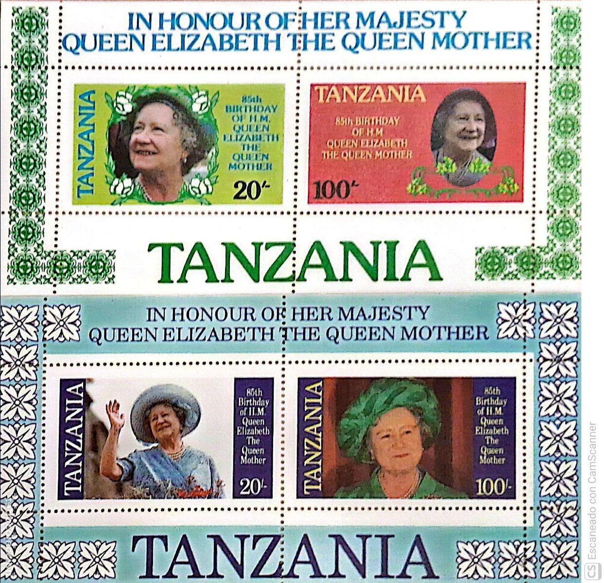 Sellos: Tanzania. HB 44 Campeonato del mundo de ajedrez. 1986. Sellos nuevos y numeraci&oacute;n Yvert