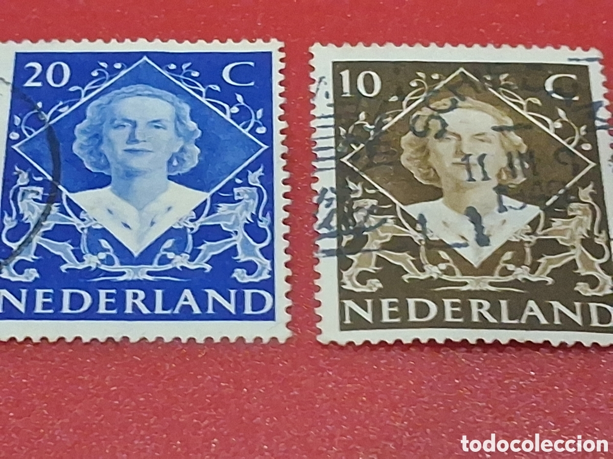 Sellos: Sello Holanda mtdo 1948. Coronaci&oacute;n reina Juliana. Monarqu&iacute;a. Jefes estado.
