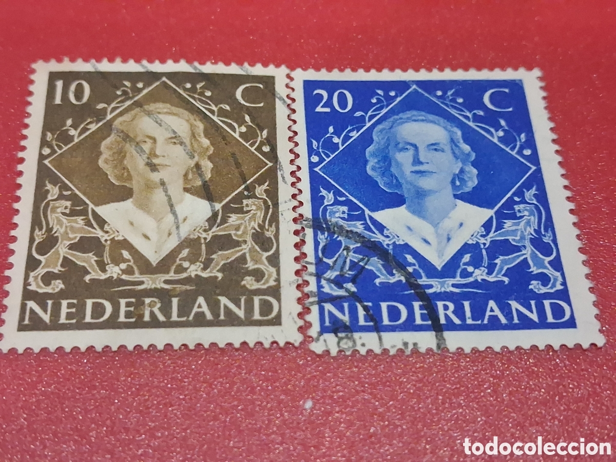 Sellos: Sello Holanda mtdo/bgra 1948. Coronaci&oacute;n reina Juliana. Monarqu&iacute;a. Jefes estado.