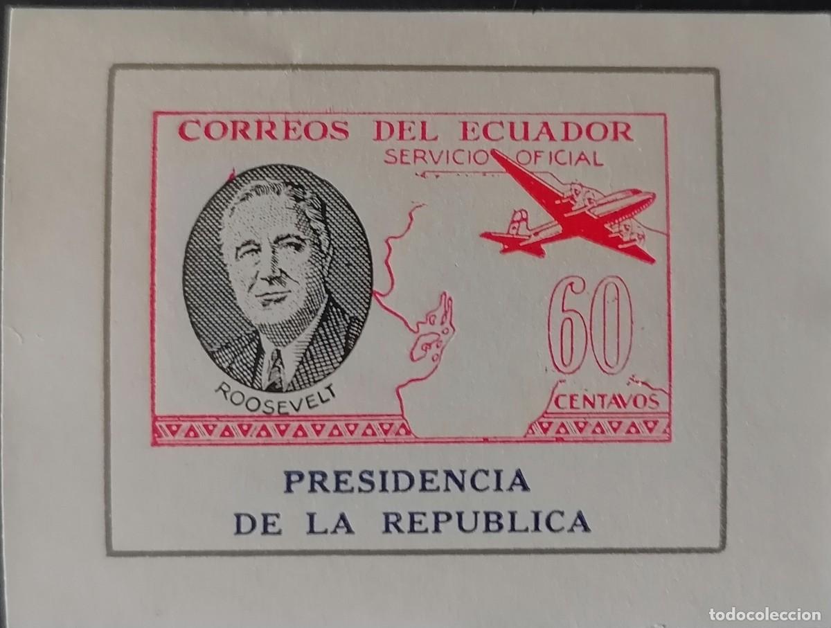 Sellos: ECUADOR 1949 - OFICIAL - HB ROOSEVELT / PRESIDENCIA . ( VER FOTO )