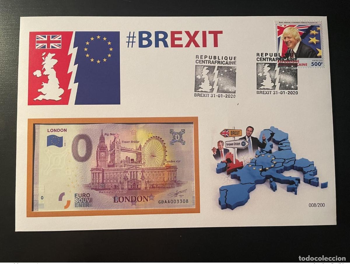 Sellos: Funda para billetes de recuerdo en euros Brexit Reino Unido Uni&oacute;n Europea