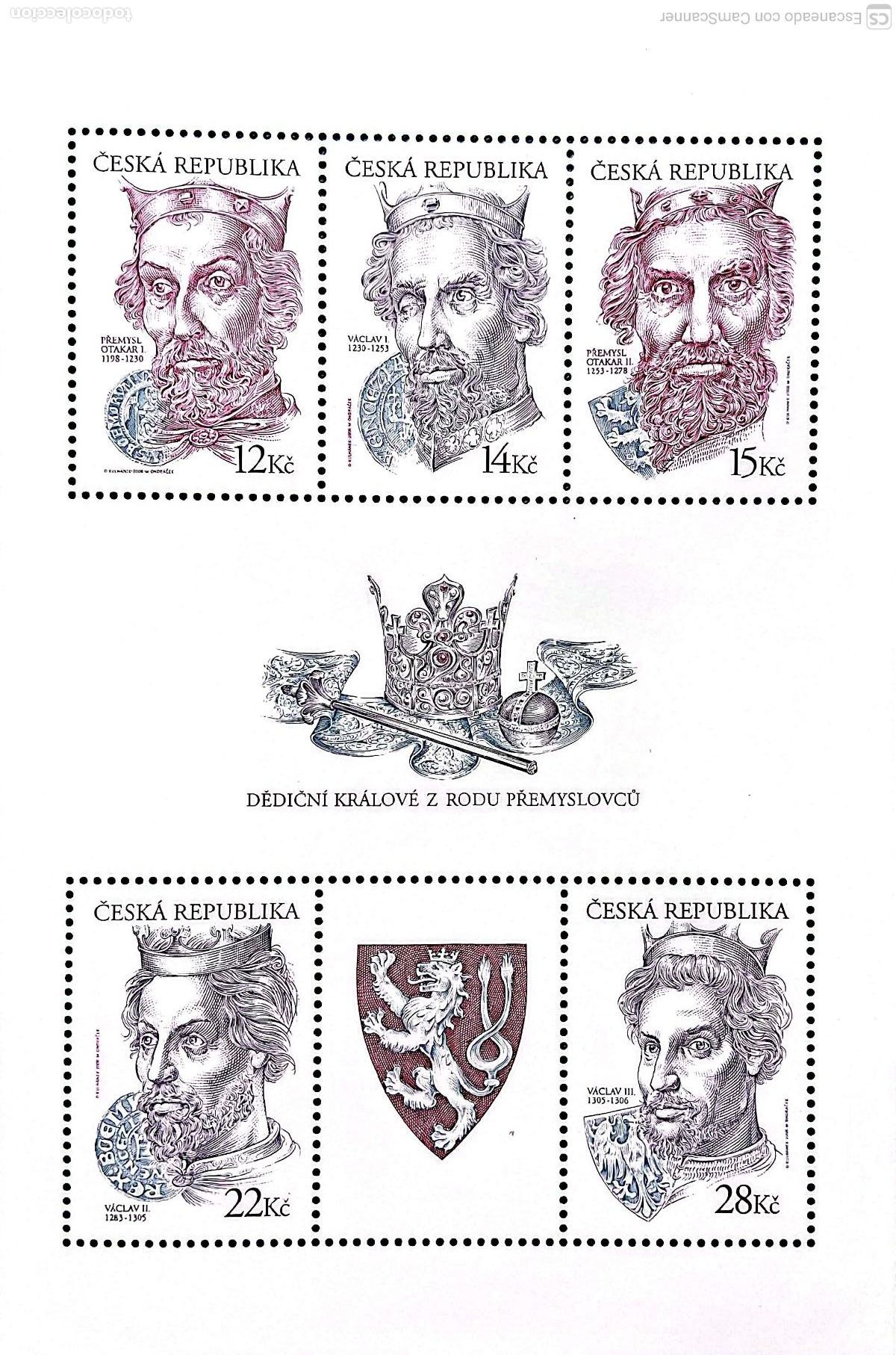 Sellos: Rep. Checa. HB 22 Dinastia de los Premyslides, reyes de Bohemia: Ottokar I y II y Wenceslao I, II y