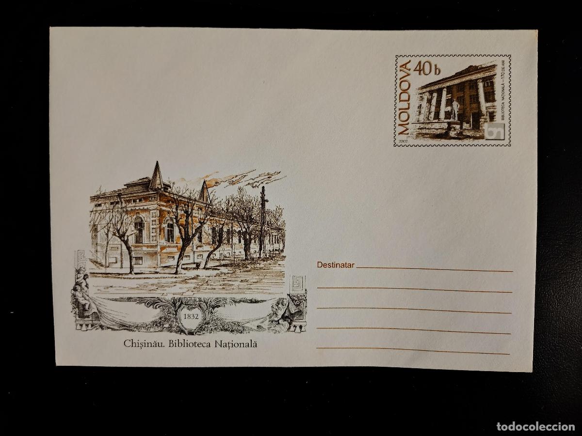 Sellos: Moldavia 2002 postal completo Biblioteca Nacional Chișinău 40b nuevo