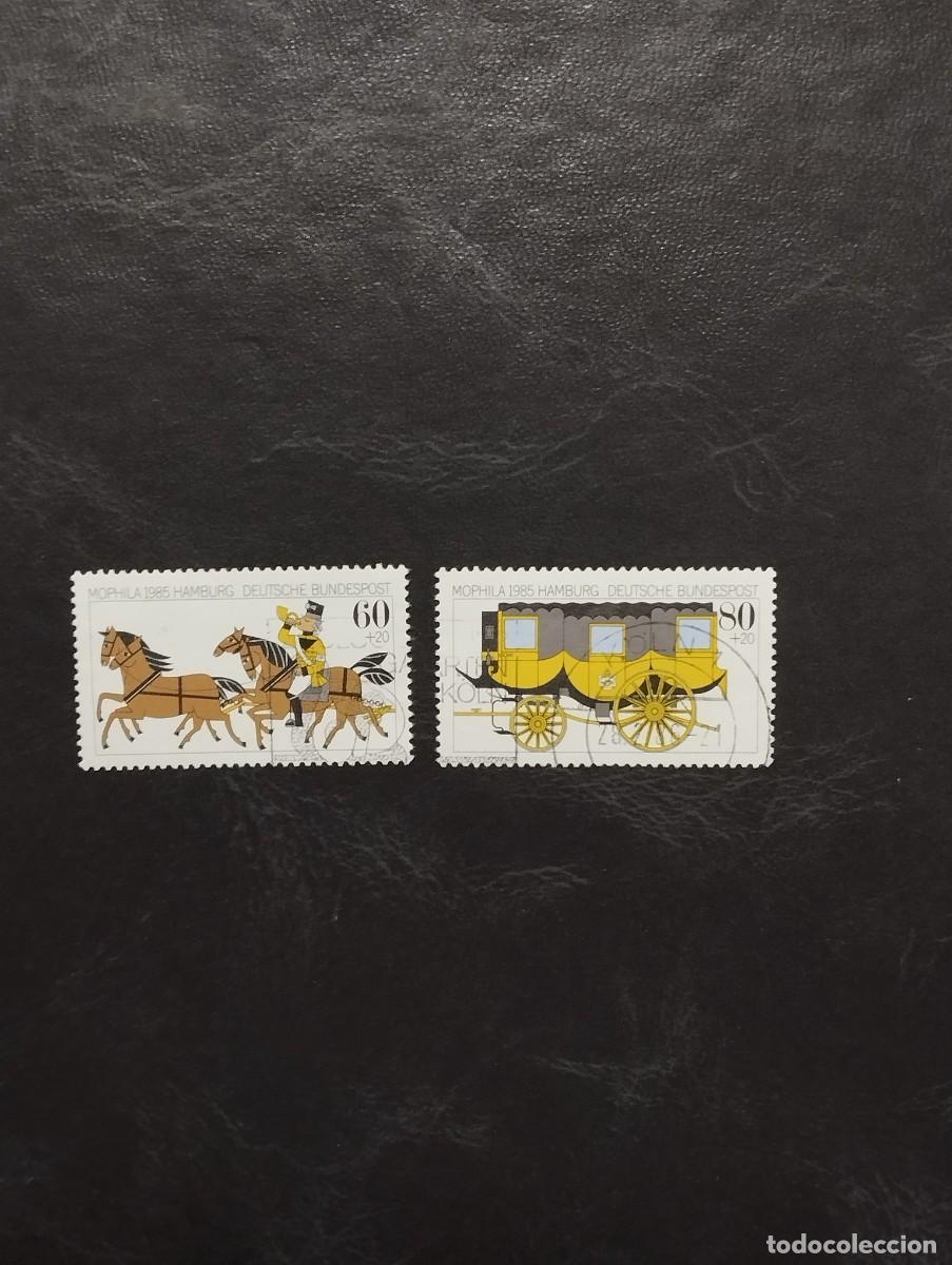 Sellos: 9.09/ Alemania Federal.1985. Historia del correos. Serie completa en usado