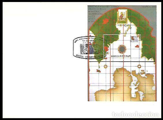Sellos: ISLAS VIRGENES 1992 SPD MAPA JUAN DE LA COSA