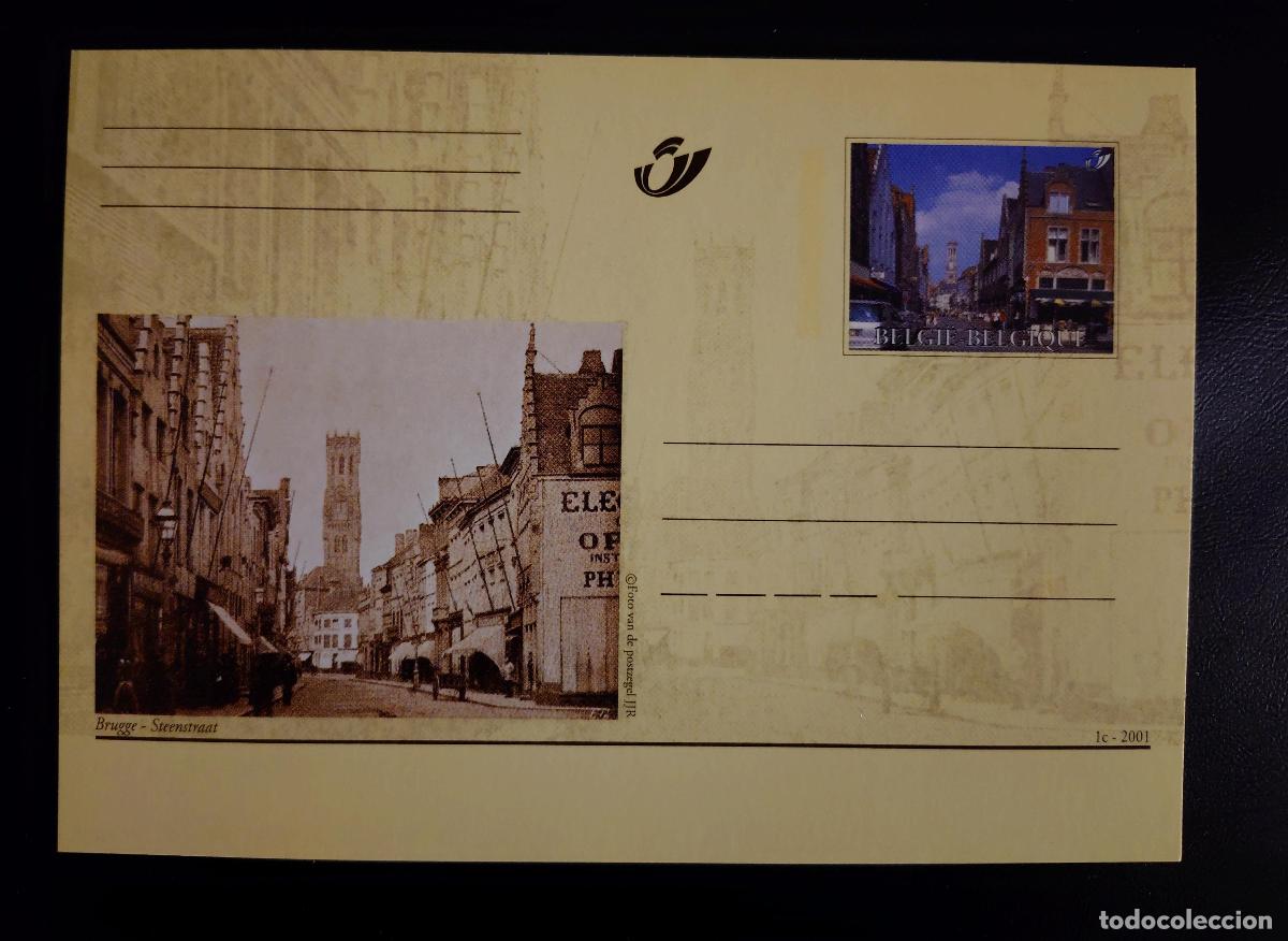 Sellos: B&eacute;lgica 2001 completo postal ilustrado Brujas Steenstraat nuevo