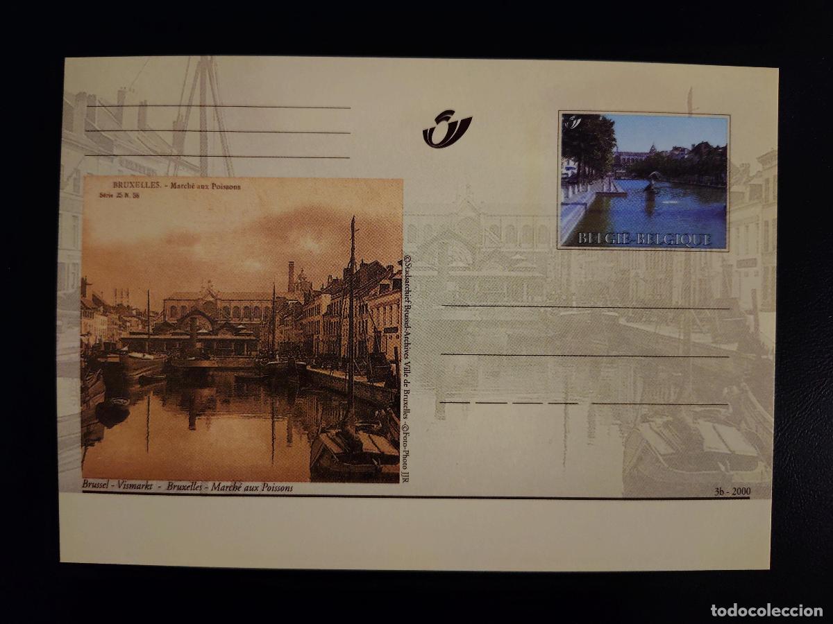 Sellos: Completo postal B&eacute;lgica 2000 Bruselas Mercado de Pescado Vismarkt