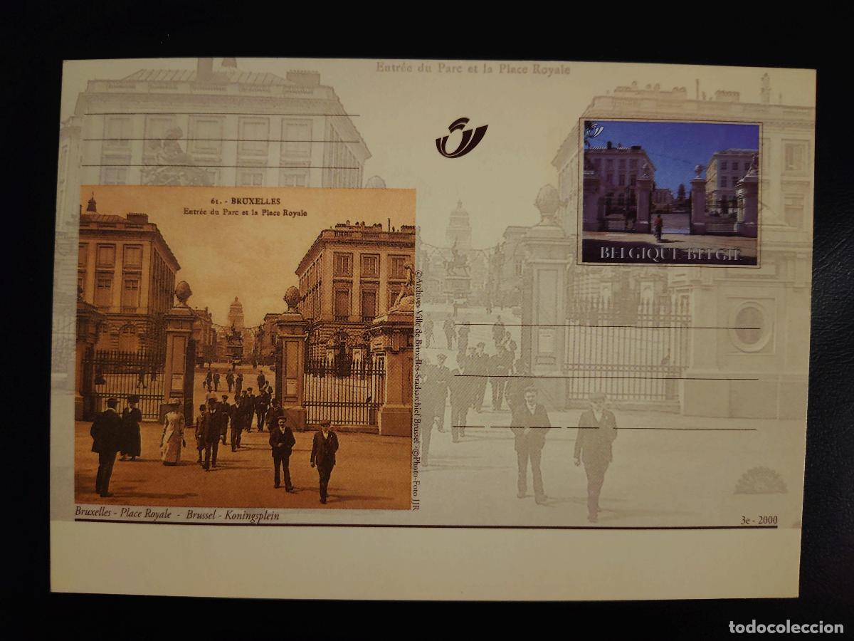 Sellos: Postal completo B&eacute;lgica 2000 Bruselas Plaza Real Entrada del Parque