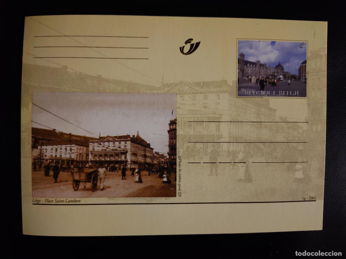 Sellos: B&eacute;lgica 2001 completo postal ilustrado Lieja Plaza Saint-Lambert