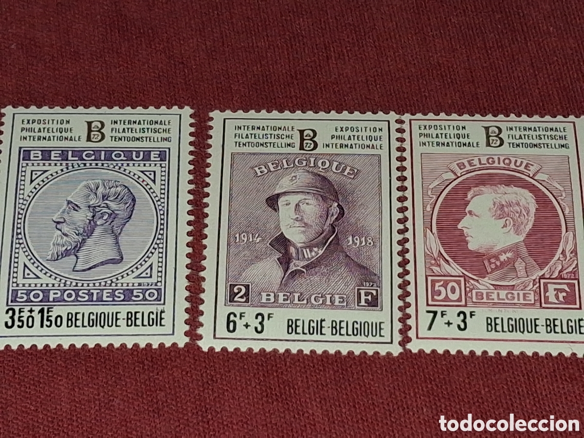 Sellos: Sello B&eacute;lgica nuevo 1972. Exp Filt Inter. B&eacute;lgica,72. Historia. Cl&aacute;sicos. Sello sobre sello. Militar
