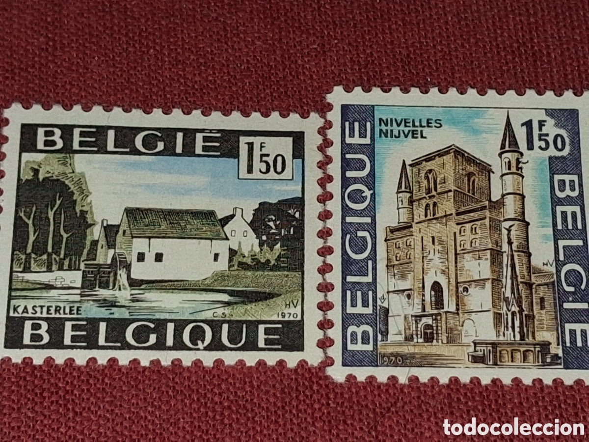 Sellos: Sello B&eacute;lgica nuevo 1970. Turismo. Historia. Arquitectura. R&iacute;o. Naturaleza. Catedral.