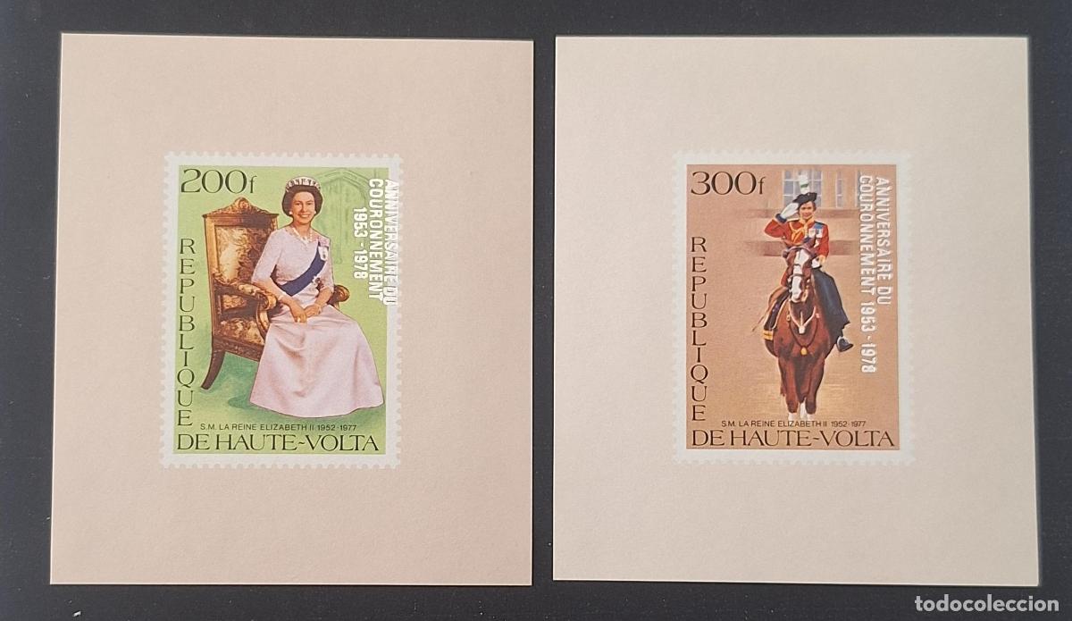 Sellos: Alto Volta 1978 Mi. 727-728 prueba de lujo Reina Isabel II