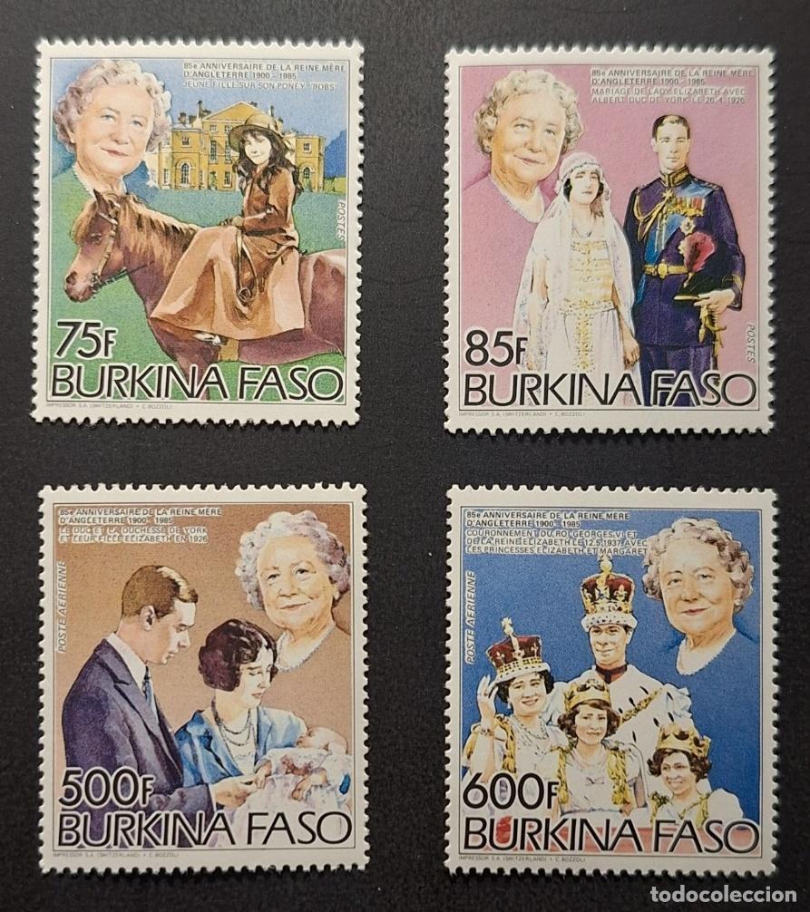 Briefmarken: Burkina Faso 1985 Mi. 1012-1015 85 aniversario Reina Madre realeza
