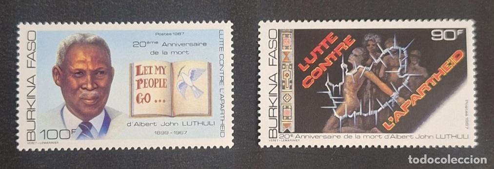 Briefmarken: Burkina Faso 1987 Mi. 1146-1147 Albert Luthuli anti-apartheid