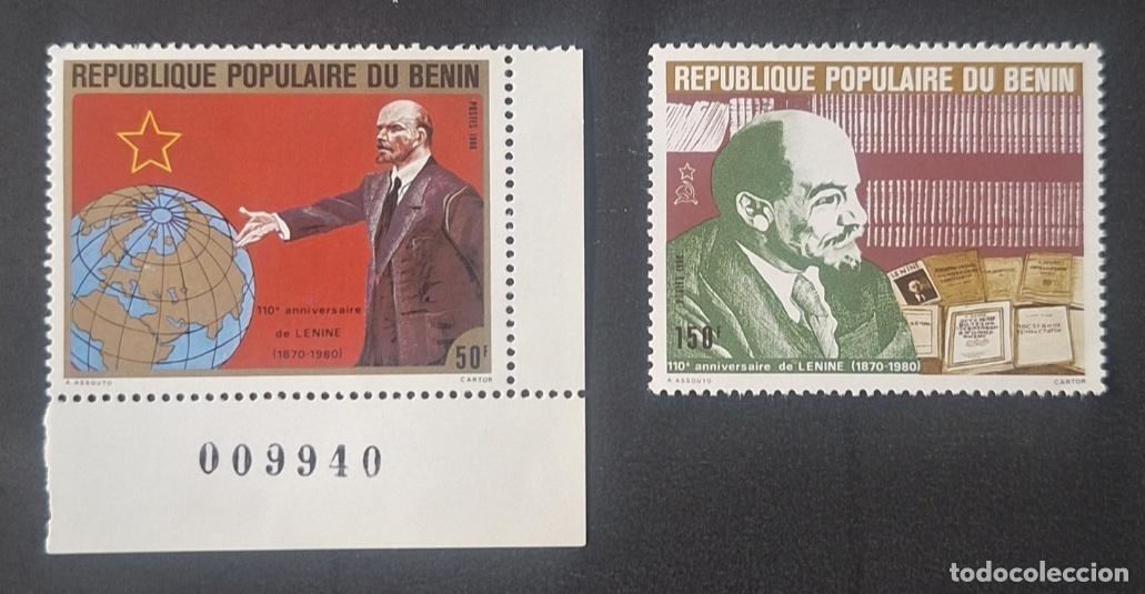 Sellos: Ben&iacute;n 1980 Mi. 206-207 Lenin 110 aniversario globo libros