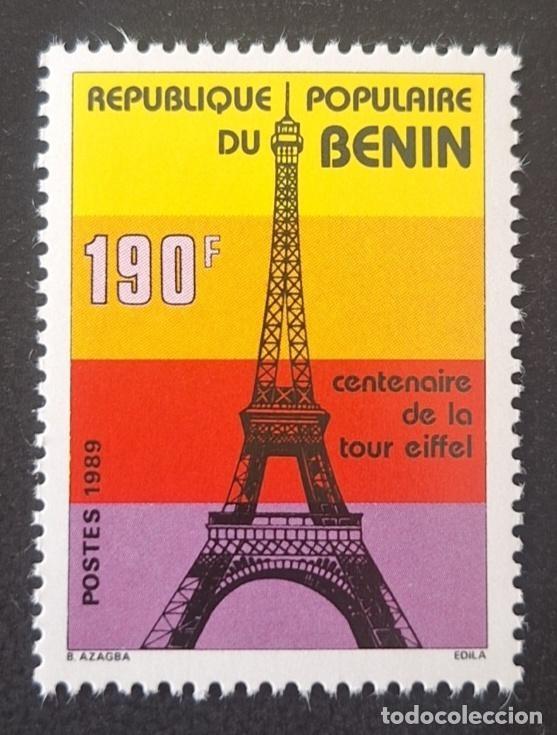 Sellos: Ben&iacute;n 1989 Mi. 480 Centenario Torre Eiffel Par&iacute;s monumento arquitectura