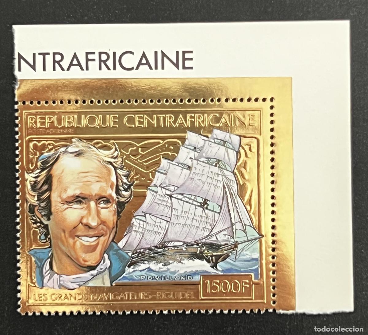 Sellos: &Aacute;frica Central 1981 Mi. 774 Riguidel grandes navegantes velero oro