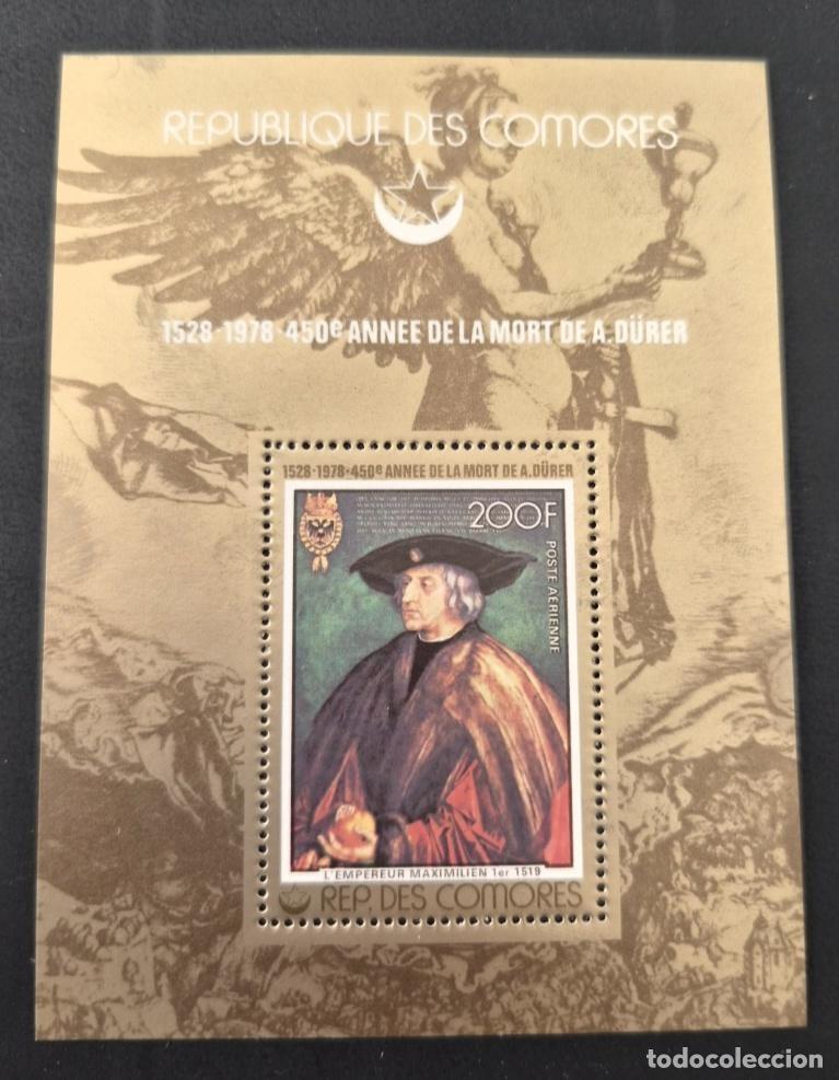Stamps: Comoras 1978 Mi. Bl. 137 D&uuml;rer Emperador Maximiliano I pintura