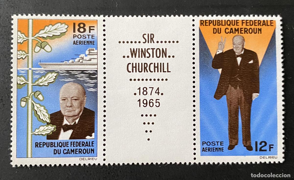 Sellos: Camer&uacute;n 1965 Mi. 428-429 Winston Churchill correo a&eacute;reo victoria