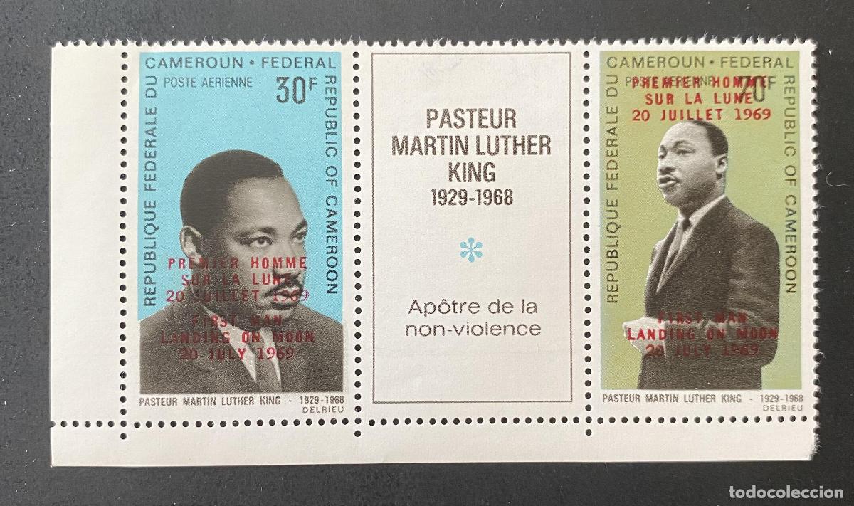 Sellos: Camer&uacute;n 1969 Mi. 558+562 sobrecargado Martin Luther King Luna