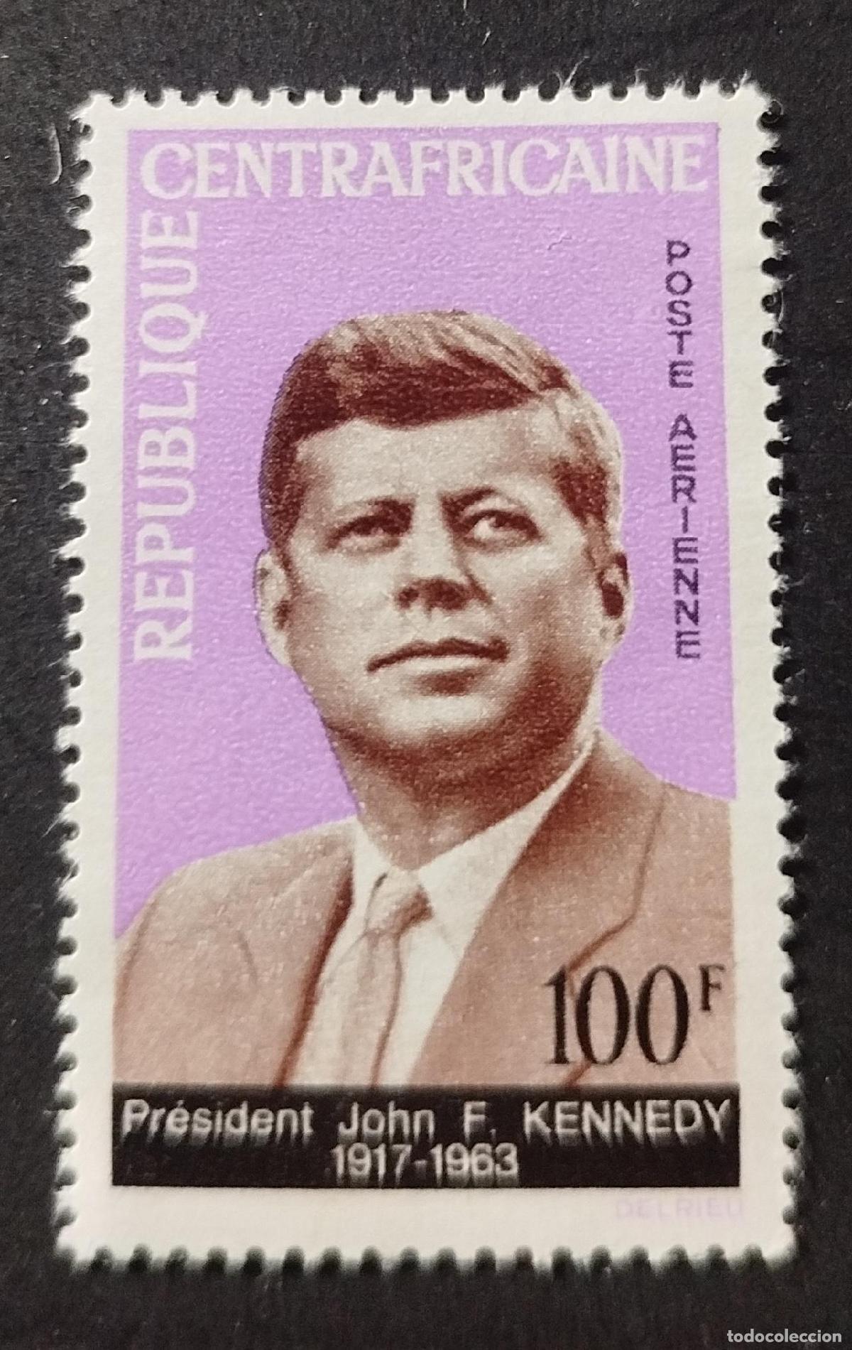 Sellos: Centro&aacute;frica 1964 Mi. 63 Presidente John F. Kennedy correo a&eacute;reo