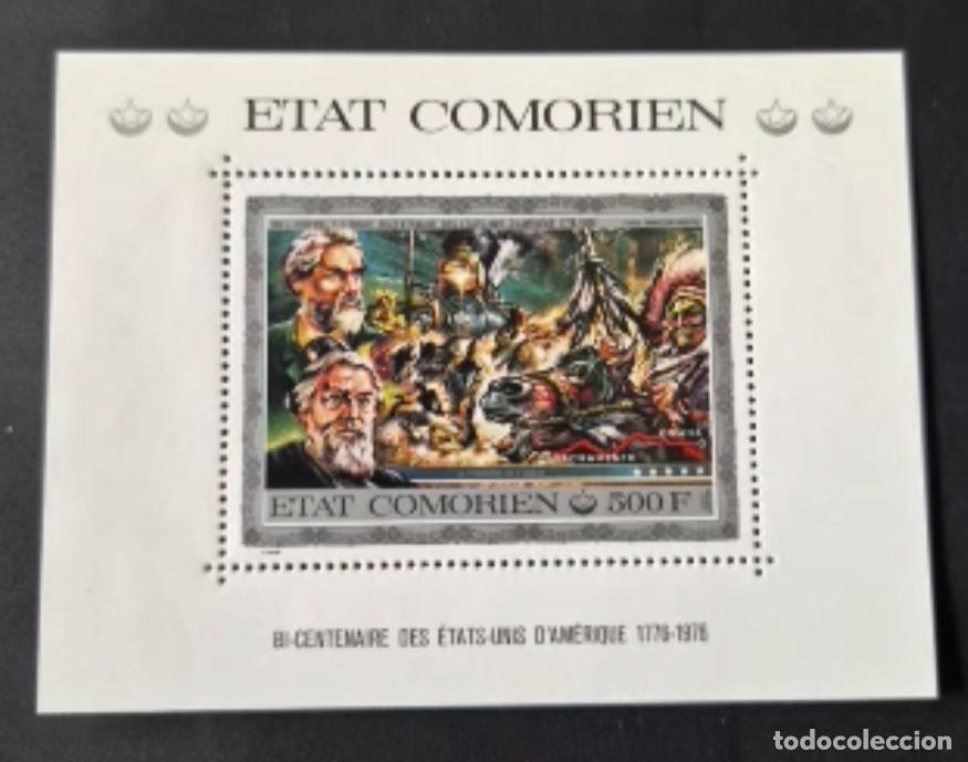 Sellos: Comoras 1976 Mi. Bl. 17 Bicentenario Estados Unidos Am&eacute;rica historia