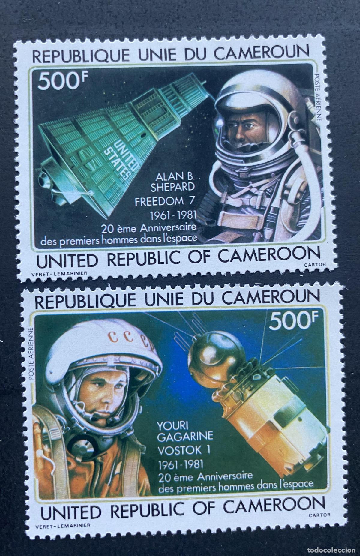 Sellos: Camer&uacute;n 1981 Mi. 957-958 Espacio Gagarin Shepard Vostok Freedom 7