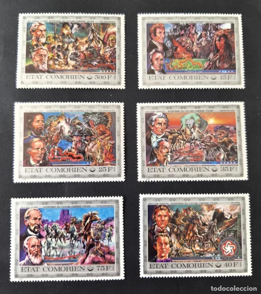 Sellos: Comoras 1976 Mi. 257-262 Bicentenario EE.UU. caballos