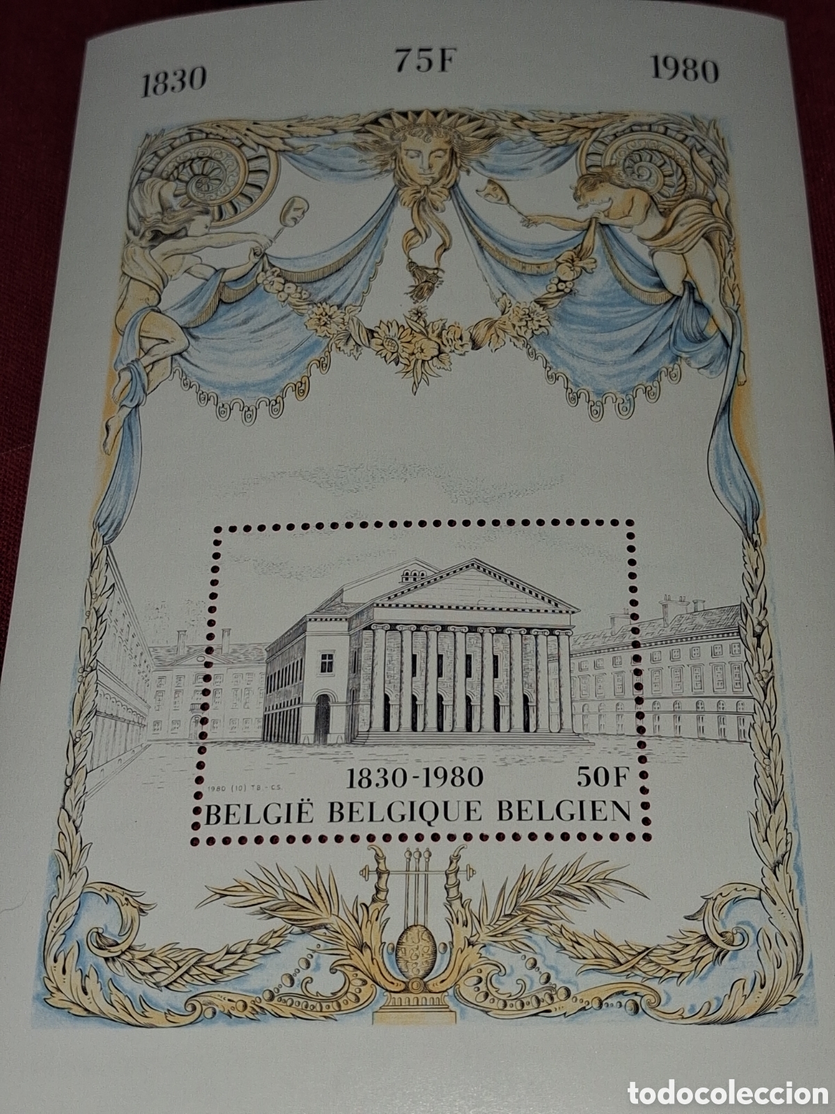 Sellos: HB B&eacute;lgica nuevo 1980. 150Aniv independencia. Reyes. Arquitectura. Teatro. Opera. Arte. Musica